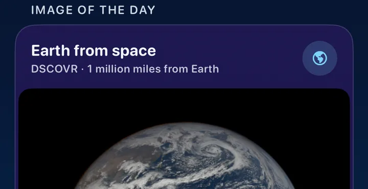 Image of the Day in Sky & Space: Earth from space, taken by the DSCOVR satellite 1 million miles from Earth.