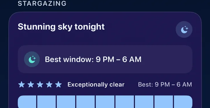 Stargazing in Atlanta: a stunning sky tonight. Best window 9 PM to 6 AM; five stars of five, exceptionally clear.