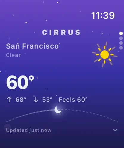 Cirrus Weather on Apple Watch
