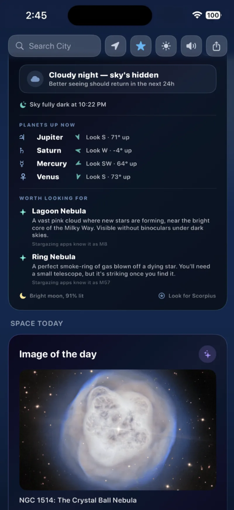 Tonight's sky with planets overhead and stargazing picks